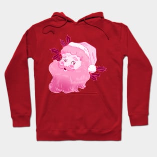 Vintage retro pink Santa Claus Hoodie